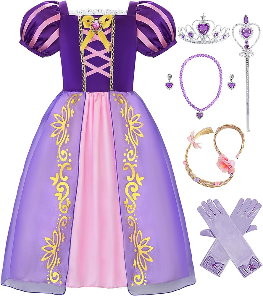 Aoiviss Girls Princess Costume Purple Princess Dresses for Little Girls Fancy Dress Up Clothes fo... | Amazon (CA)