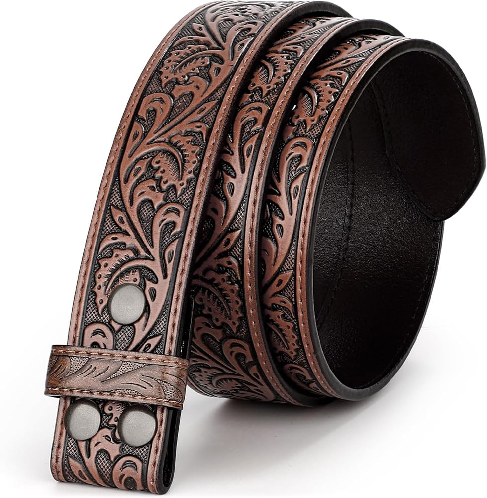 Western Leather Belt Strap for Men Women Cowboy Cowgirl Leather Mens Belts for Jeans Birthday Chr... | Amazon (US)