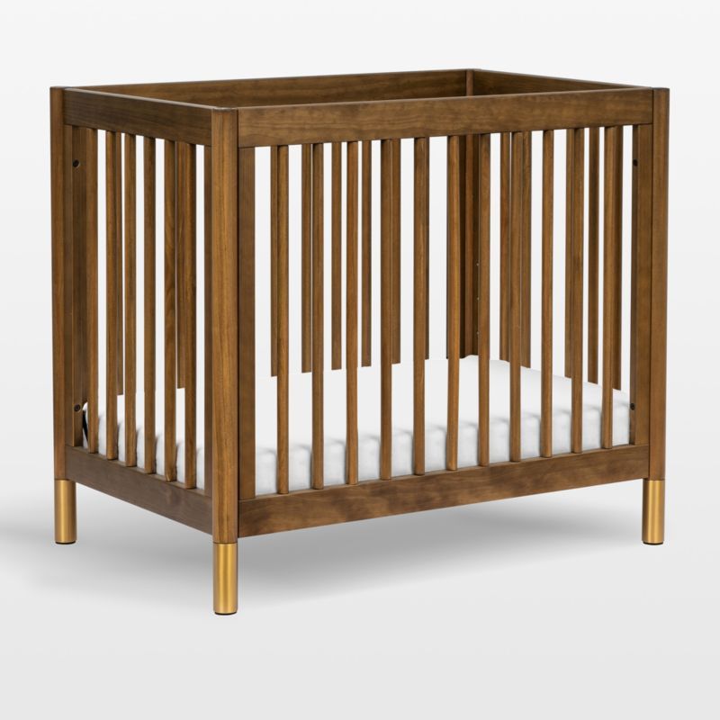 Babyletto Gelato Natural Walnut Wood 4-in-1 Convertible Mini Baby Crib + Reviews | Crate & Kids | Crate & Barrel