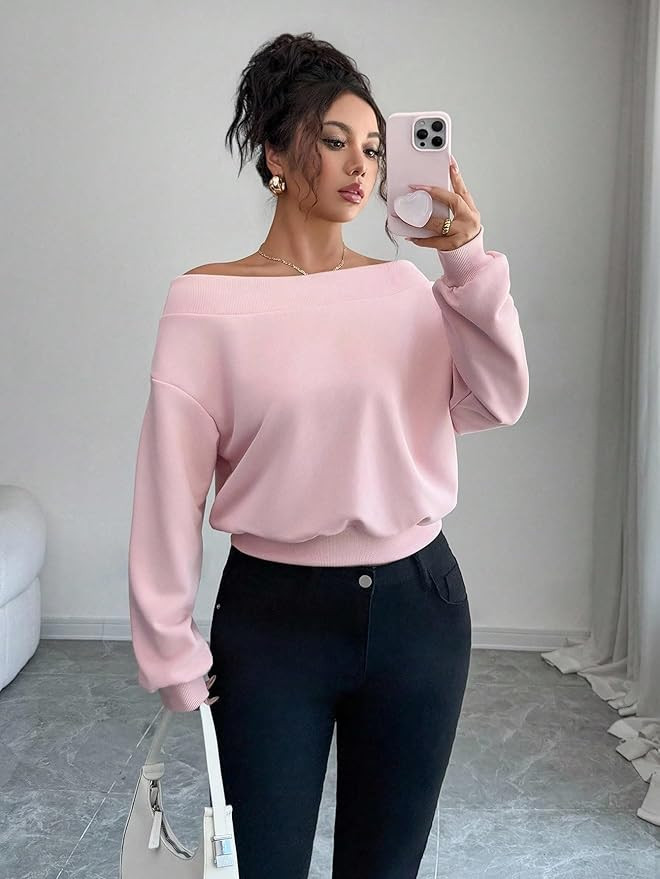 Sweater Women Long Sleeve Crewneck Cute Sweaters Casual Sweater Winter Sweaters | Amazon (US)