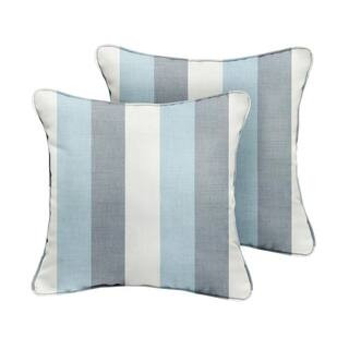 Sunbrella Direction Dew Square Indoor/Outdoor Corded Throw Pillow (2-Pack) | The Home Depot