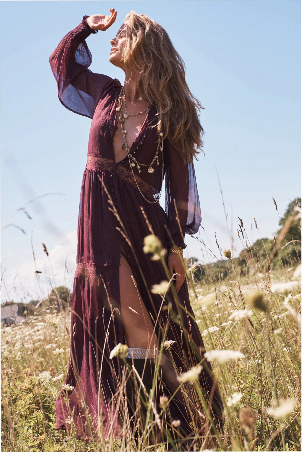 Vionara Sheer Silk Maxi Dress | LoveShackFancy