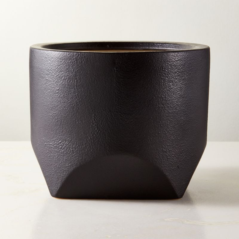 Bethel Black Ceramic Tall Indoor Planter + Reviews | CB2 | CB2
