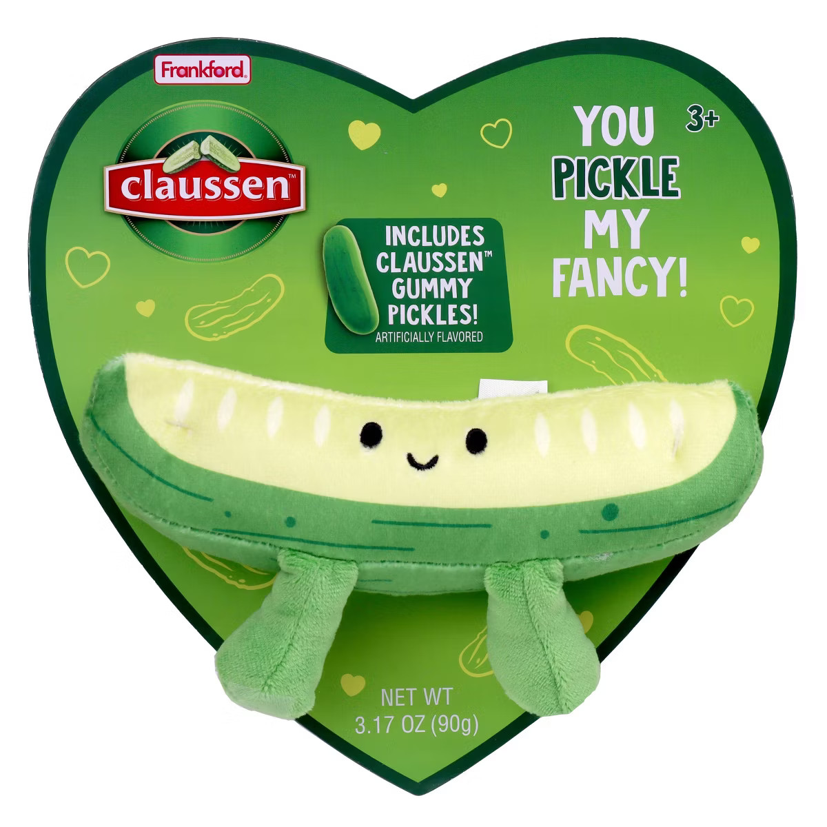 Claussen Pickle Valentine's Heart Box with Plush & Gummies - 3.17oz | Target