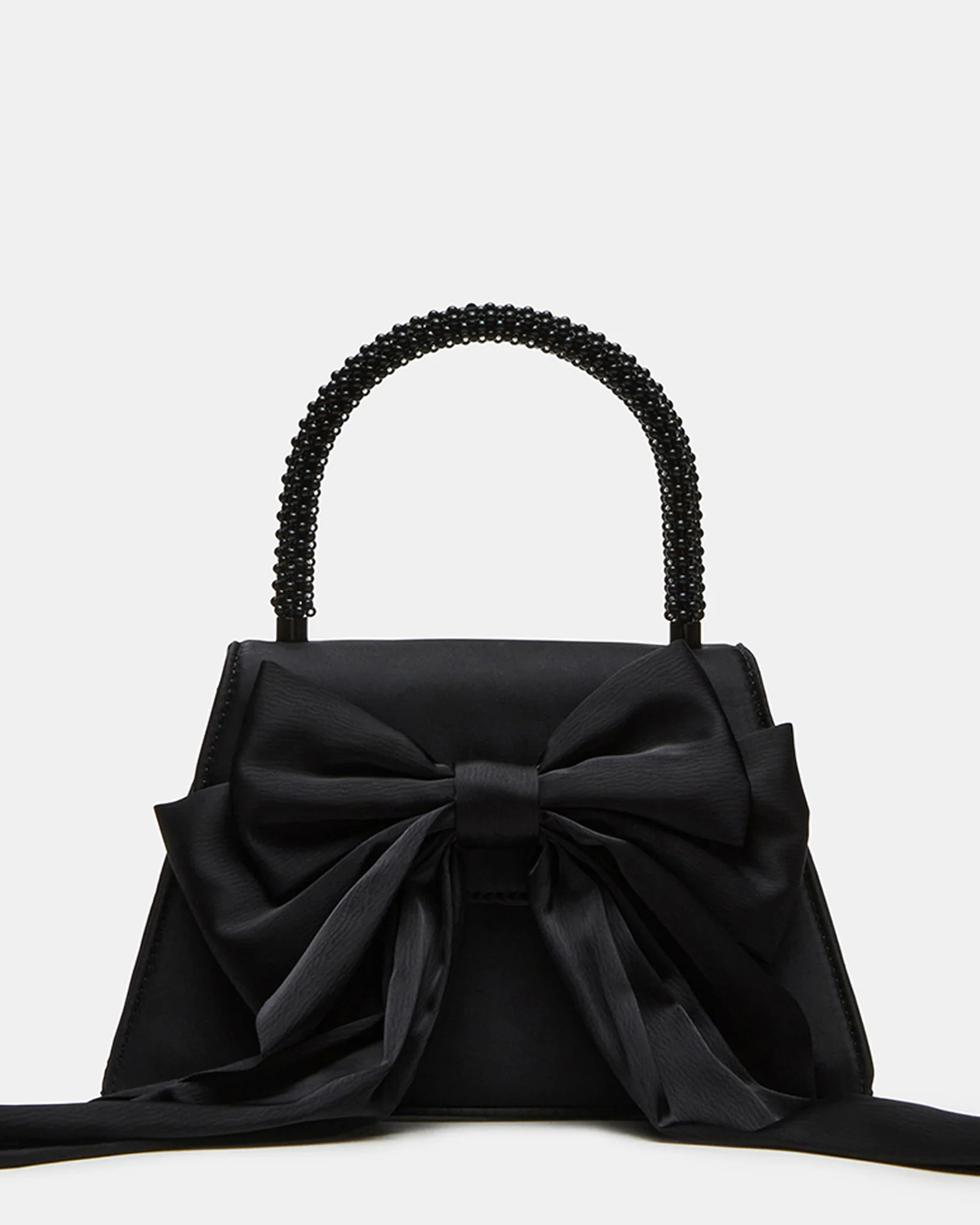 COSETTE Bag Black Satin Beaded Top-Handle Mini Handbag | Steve Madden (US)