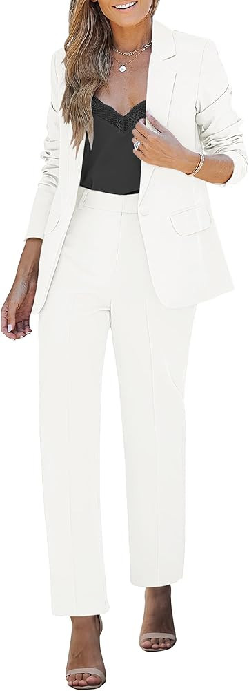 luvamia Women's Two Piece Sets Pants Suits Dressy Business Casual Outfits Professional Blazer Pan... | Amazon (US)