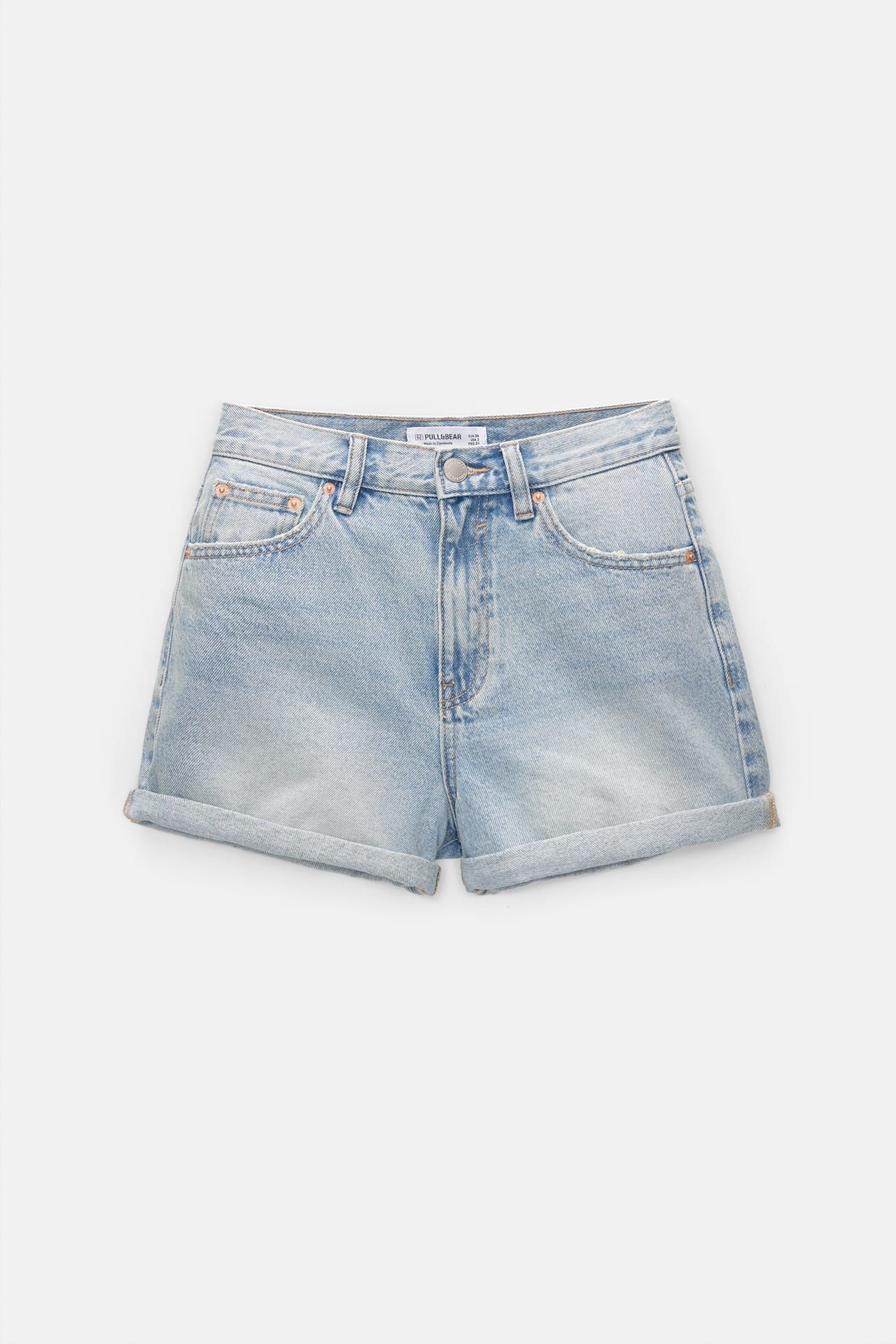 Denim turn-up mom shorts - pull&bear | PULL and BEAR UK