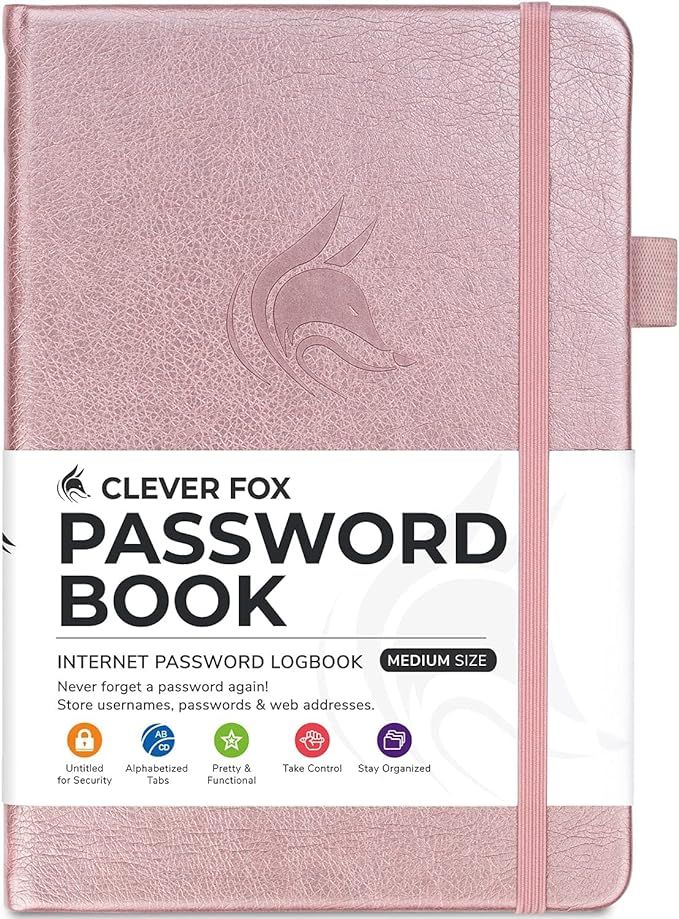 Clever Fox Password Book with tabs. Internet Address and Password Organizer Logbook with Alphabet... | Amazon (US)