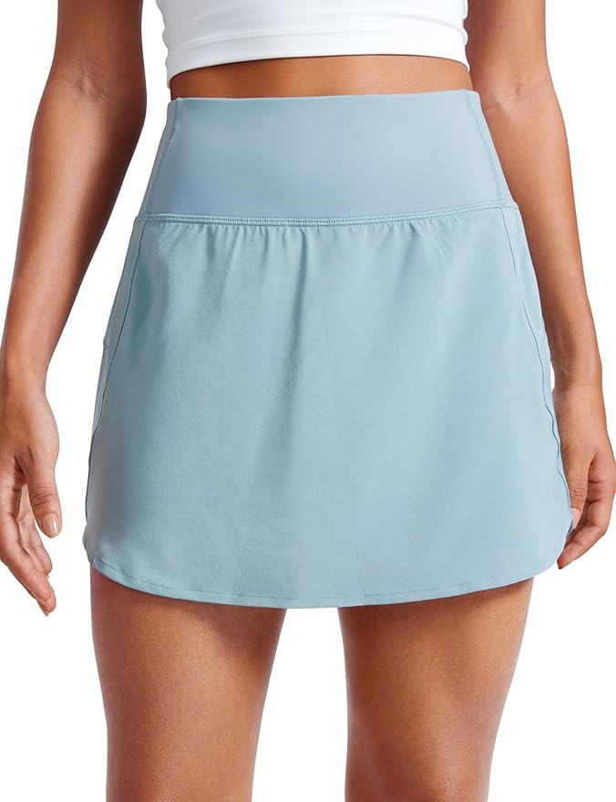 CRZ YOGA A Line Golf Skirts for Women High Waisted Split Hem Tennis Casual Skirt Shorts with Zipp... | Amazon (US)