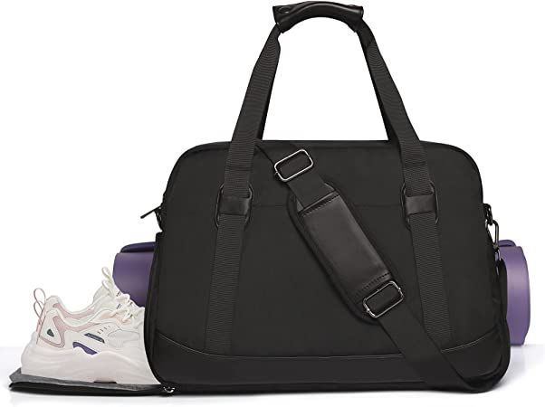 Sports Gym Bag for Women, Sport Duffle Workout Bags with Shoe Compartment & Wet Pocket, Small Wom... | Amazon (US)