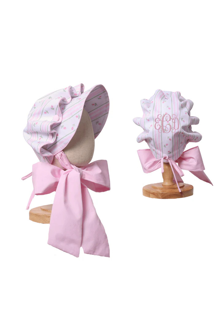 Pink Rose Trellis Bonnet | The Smocked Flamingo