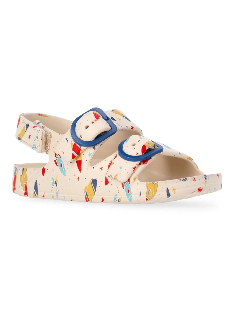Wonder Nation Toddler Boys EVA Two Buckle Print Sandals | Walmart (US)