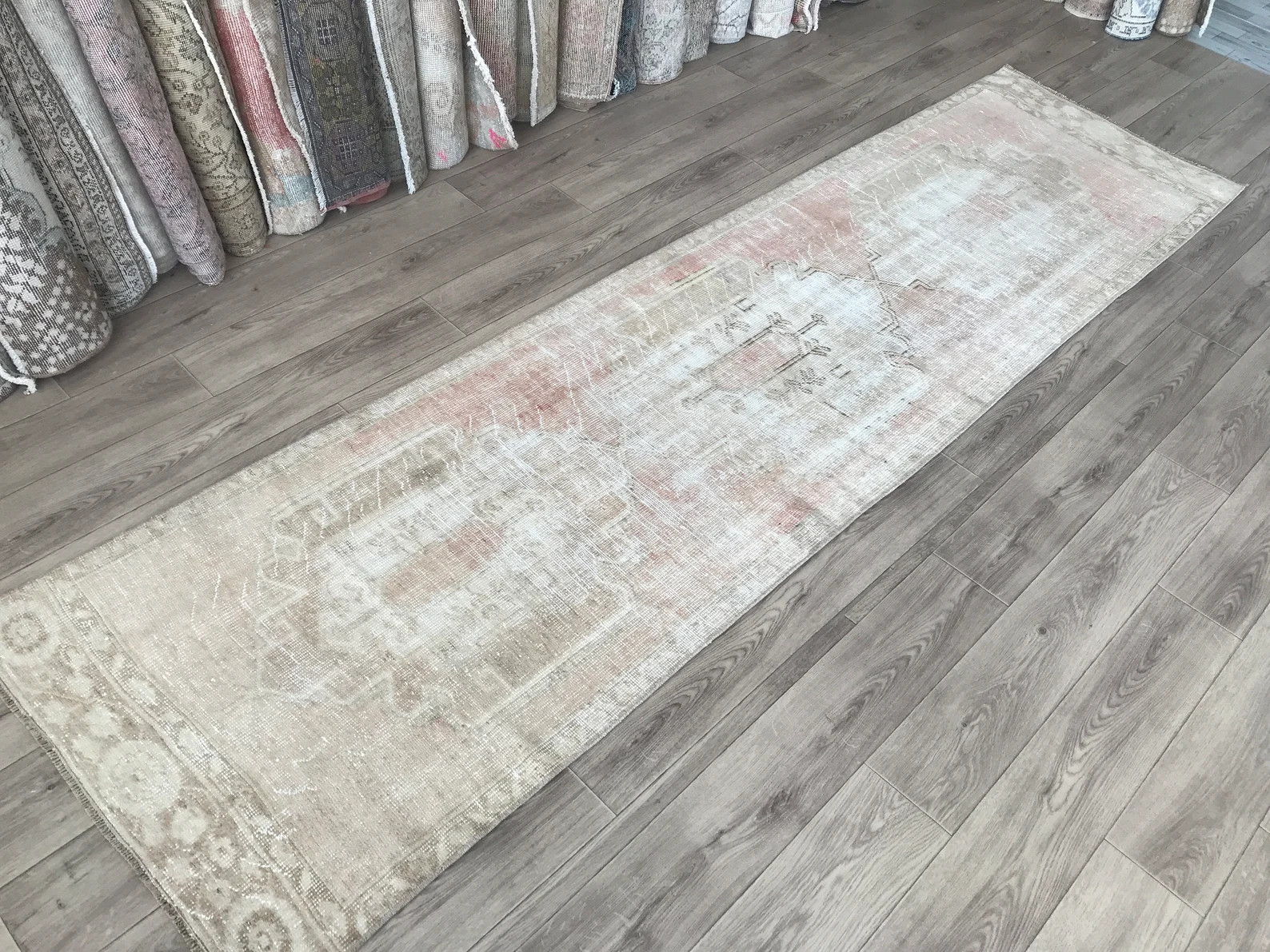 3x10 Faded Red Brown Oushak Runner, 3x10 Handmade Brown Red Vintage Runner, Turkish Kitchen Entry... | Etsy (US)