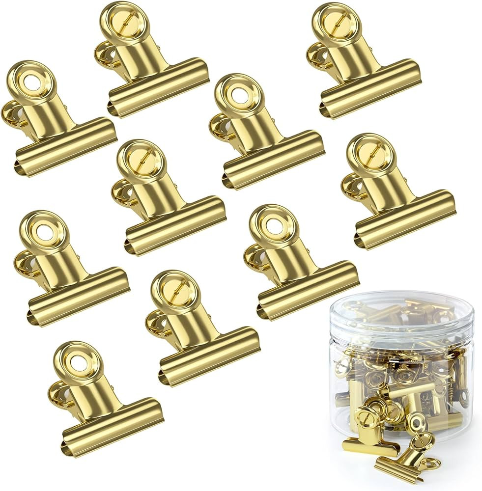 33 Pieces Metal Push Pin Clips Bulldog Clip with Pins for Bulletin Cork Boards and Cubicle Walls,... | Amazon (US)