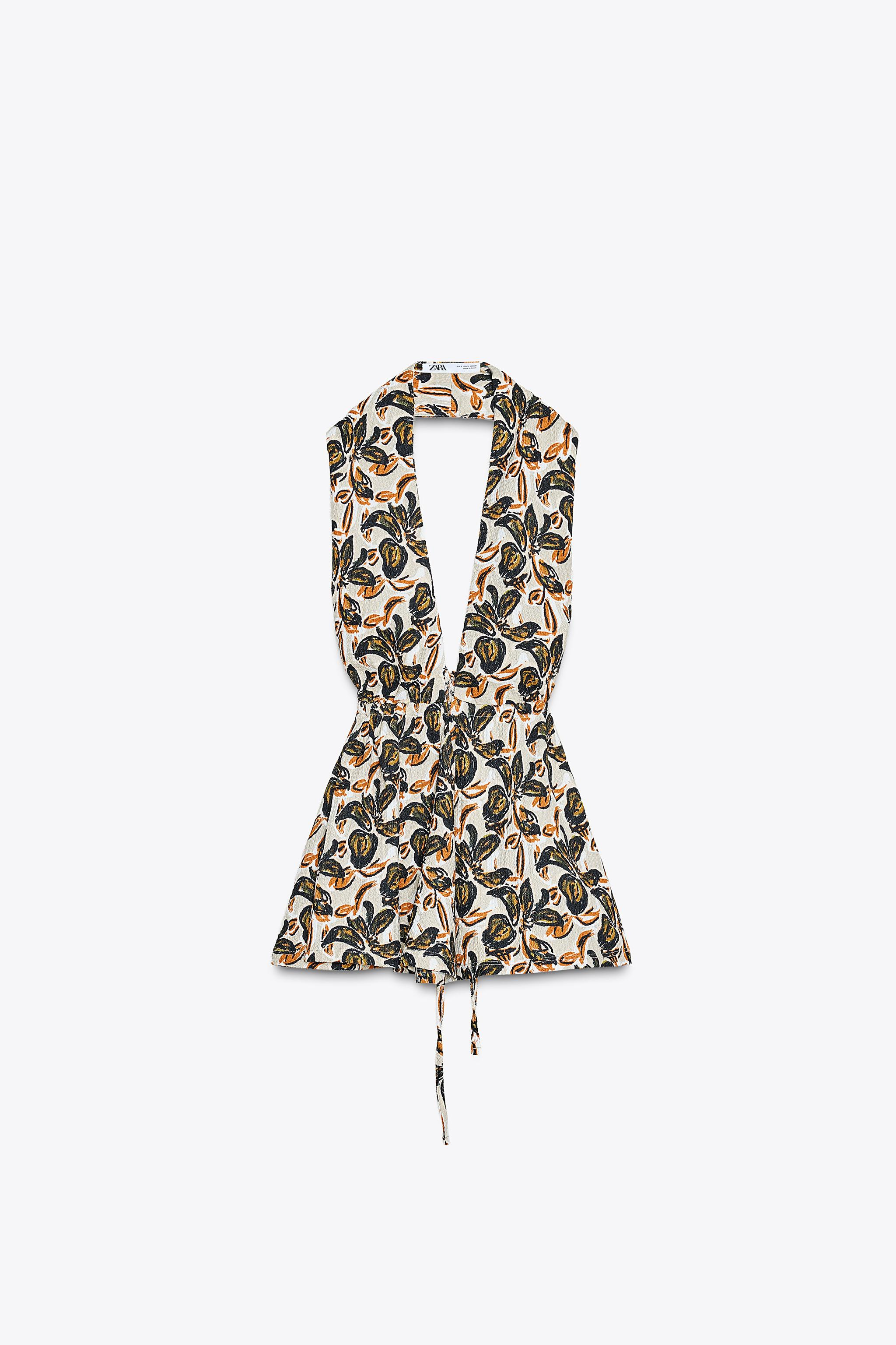 PRINTED HALTER TOP | Zara UK