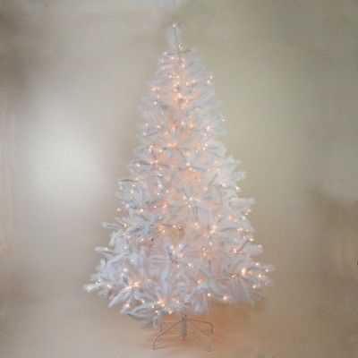 Northlight 7.5' Prelit Artificial Christmas Tree Sparkling White Alaskan Pine - Clear Lights | Target