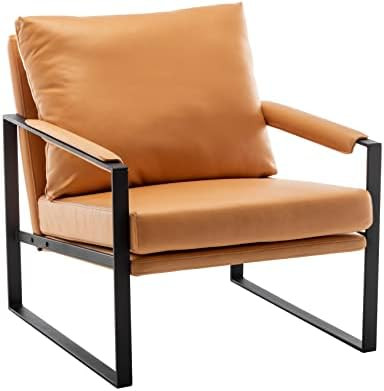 UNICOO - Modern Faux Leather Accent Chairs, Armchairs Living Room Chairs Leisure Chair Reception ... | Amazon (US)