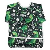 Sigzagor Baby Bib Long Sleeved Shirt With Pocket 1-3 years old Toddler For Boys (Green Dinosaurs), 1 | Amazon (US)