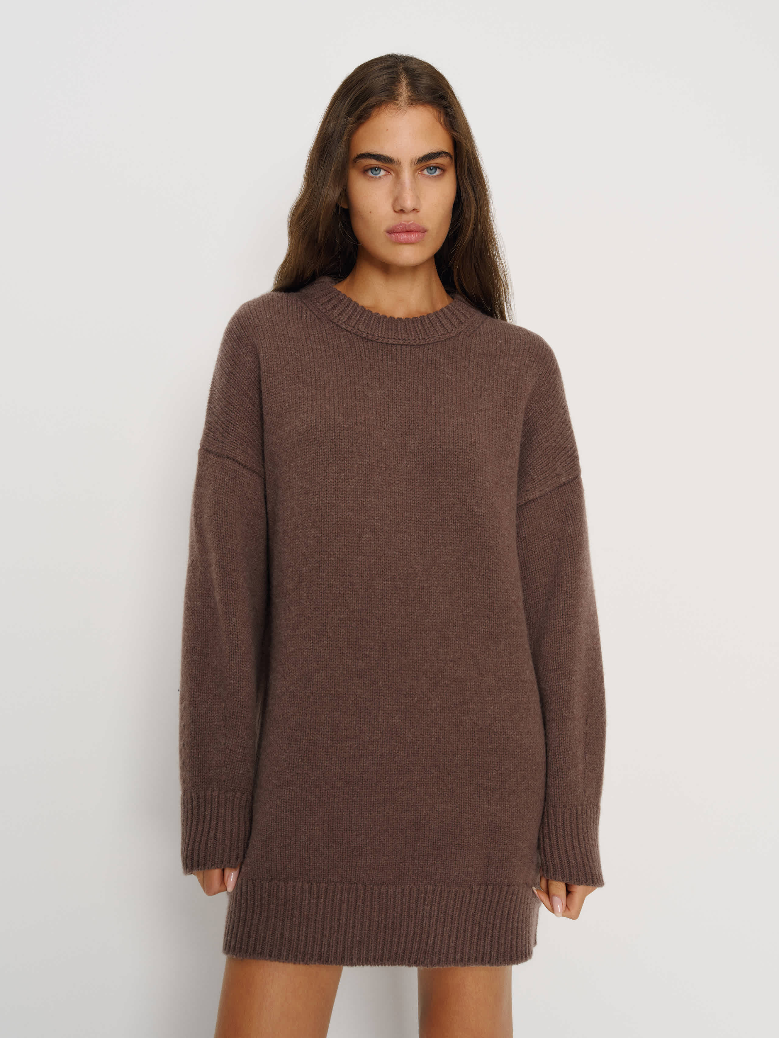 Reformation Laurence Regenerative Wool Sweater Dress Brown XS | Reformation (Global)