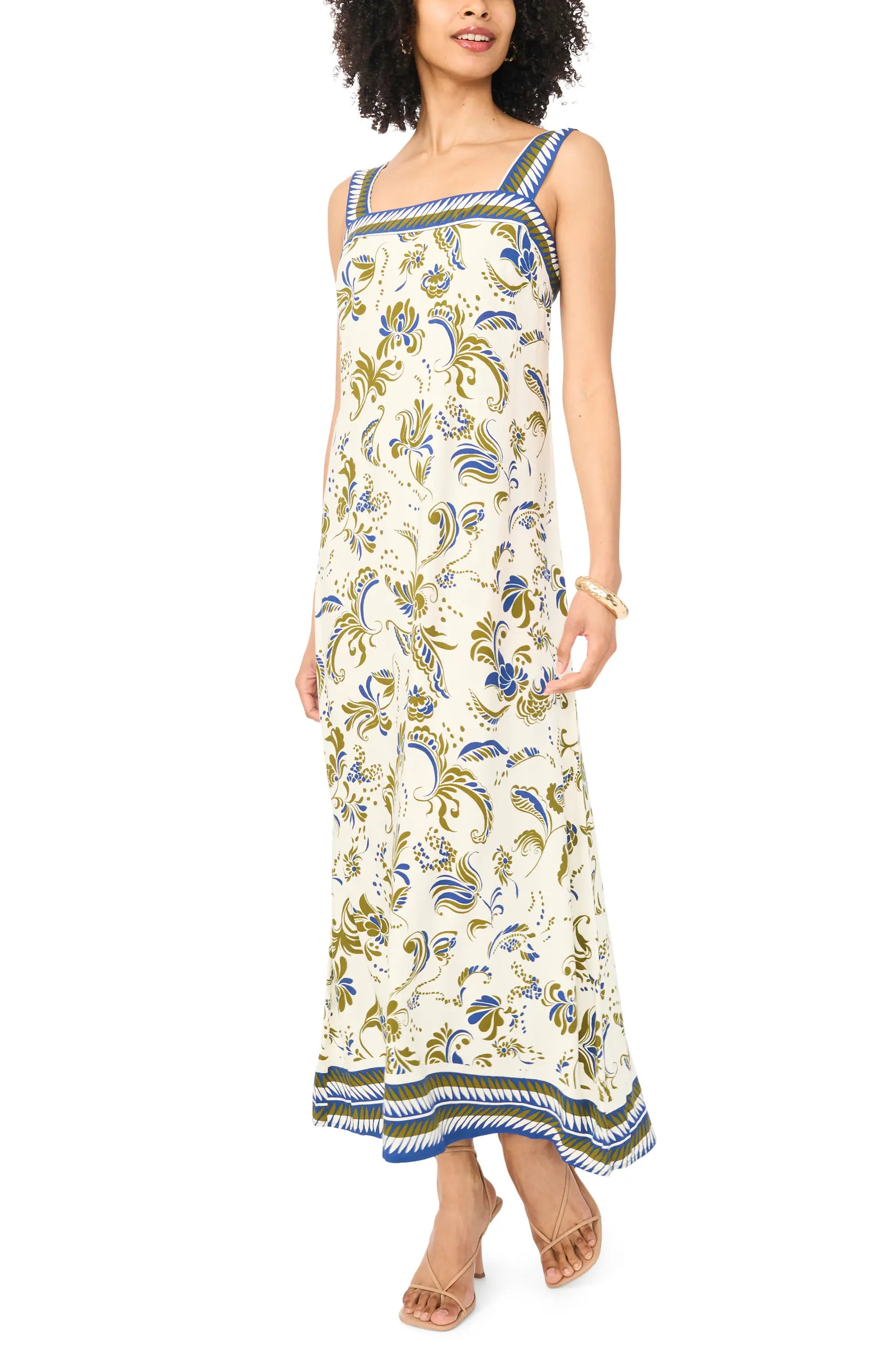 Vince Camuto Print Square Neck Sleeveless Maxi Dress (Women) | Nordstrom | Nordstrom