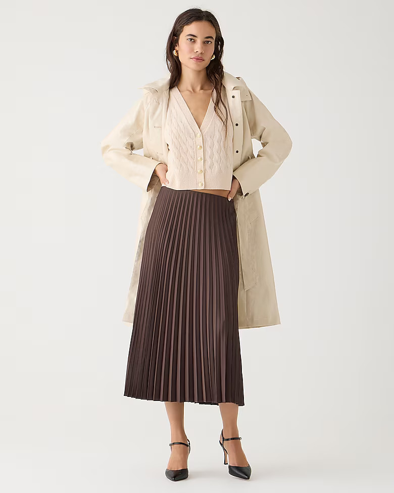 Pleated pull-on midi skirt | J. Crew US