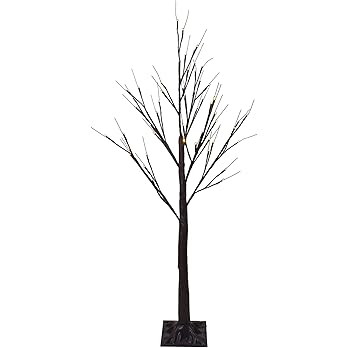 Northlight 4' LED Lighted Christmas Brown Birch Twig Tree Outdoor Decoration - Warm White Lights | Amazon (US)