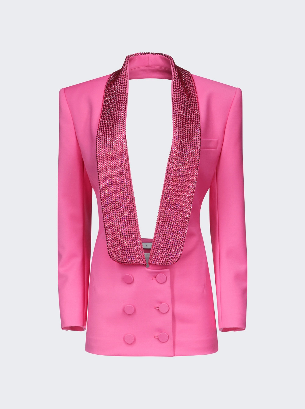 Crystal Embellished Tuxedo Dress Carmine Rose  | The Webster | The Webster