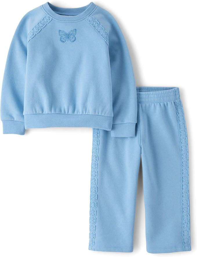 The Children's Place Baby Girls' And Toddler Active Long Sleeve Premium Fleece Sweatshirt and Pan... | Amazon (US)