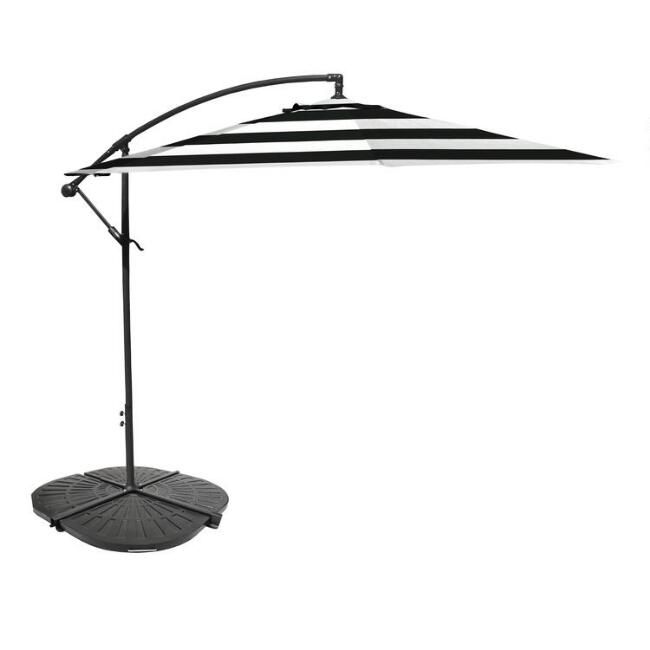 Black Stripe Cantilever Patio Umbrella Collection | World Market