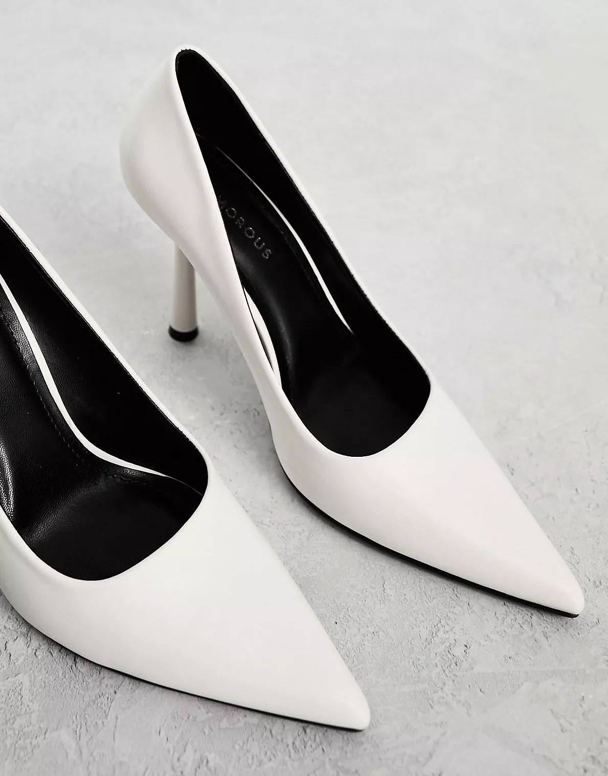 Glamorous pointed high heeled court shoes in white | ASOS | ASOS (Global)