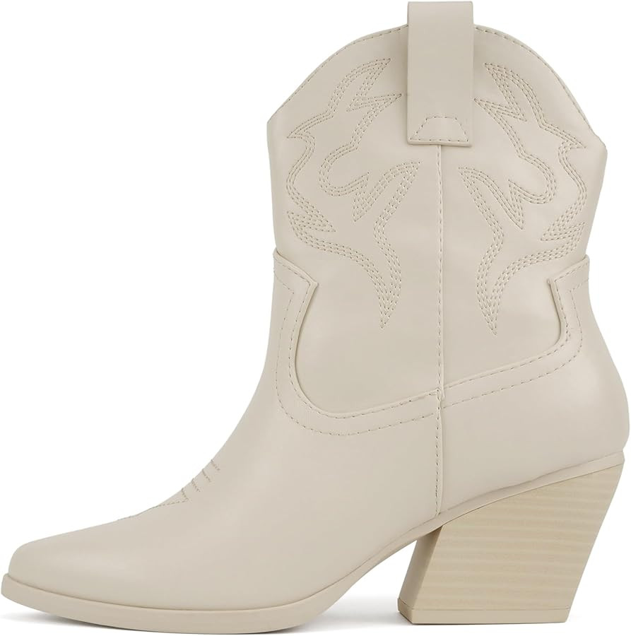 Soda “BLAZING” ~ Women Western Bootie Pointe Toe with Low Heel (Wide Fit Available) | Amazon (US)