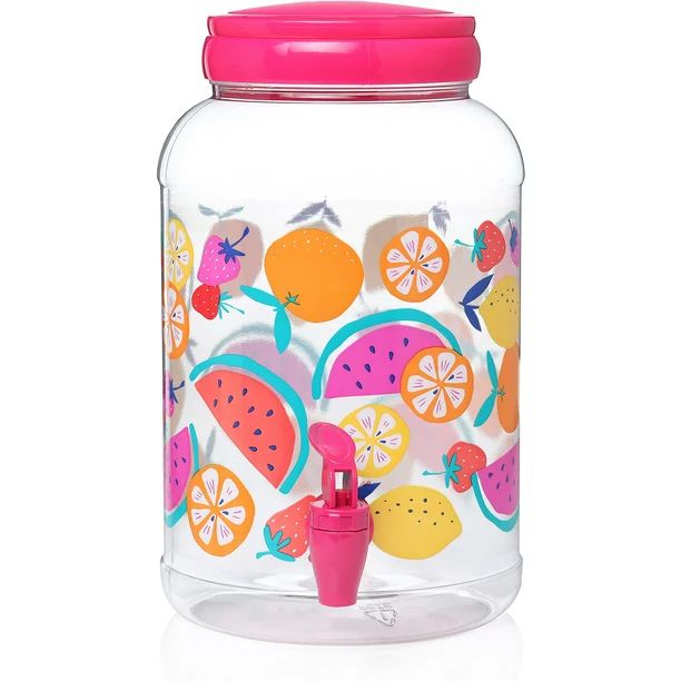 Mainstays Clear Plastic Sun Tea Jar Beverage Dispenser Medley - 1.2 gal | Walmart (US)