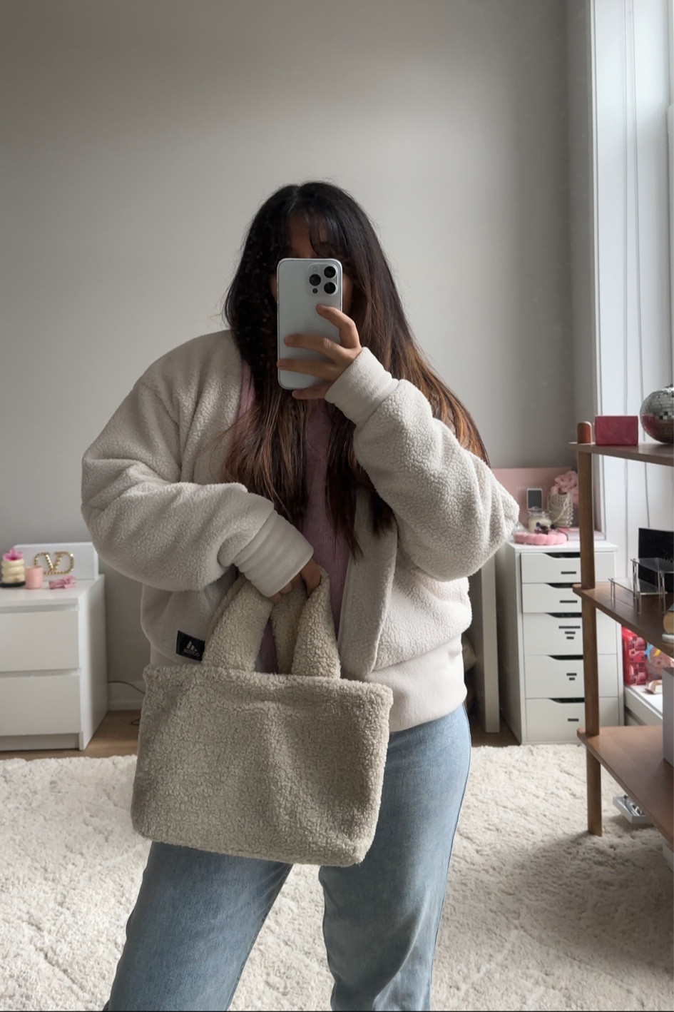 Jacket is slightly oversized but for a very puffed look I got the size L. Sweater is size L in light pink. Bag is in color beige. Jeans are size 28.

#LTKmidsize #LTKitbag #LTKSeasonal