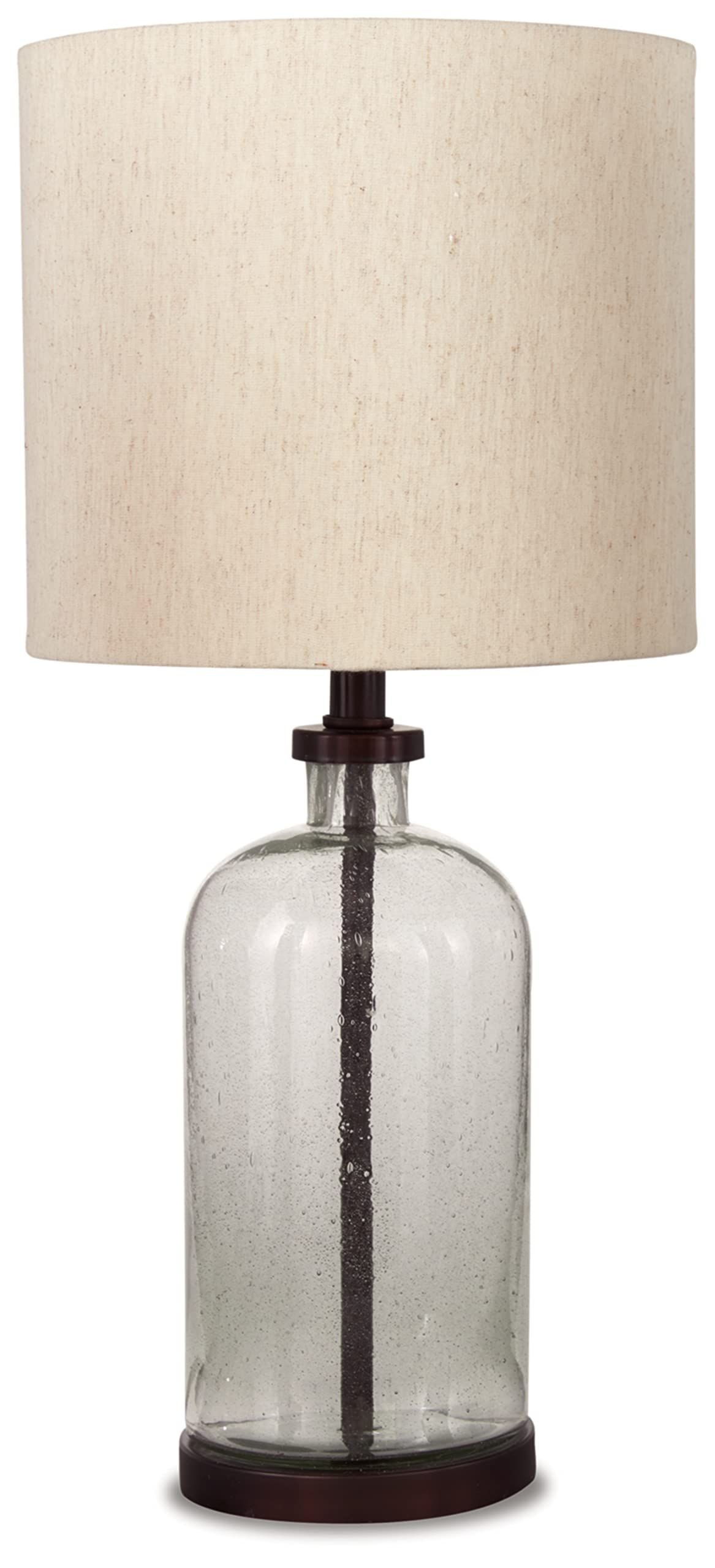 Signature Design by Ashley Bandile Modern Farmhouse 22.5" Seeded Glass Table Lamp, Bronze | Amazon (US)
