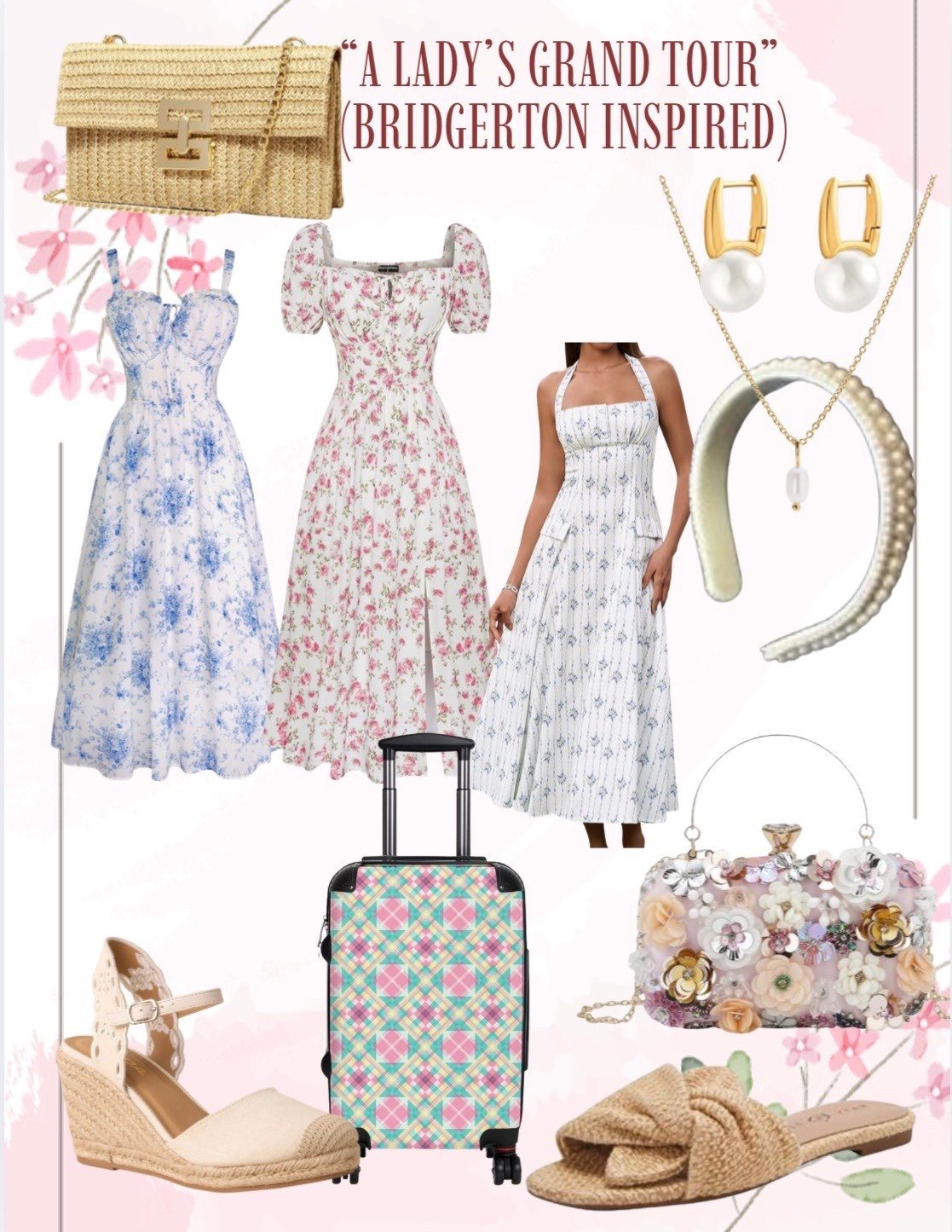 If I were a lady of leisure embarking on a European Grand Tour this summer, this is exactly what I’d pack. Romantic silhouettes, timeless accessories, and pieces that feel elegant but still travel-friendly. Europe, but make it Bridgerton ✈️. #bridgertoninspired #romantictravel #traveloutfits 

#LTKSeasonal #LTKTravel #LTKValentine