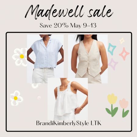 The Madewell sale starts tomorrow and you can save on a ton of basic item for a capsule wardrobe.  Items you can wear years to come. Save this post for cute summer top ideas from the sale 
Summer looks, summer outfit, BrandiKimberlyStyle

#LTKxMadewell #LTKOver40 #LTKSaleAlert