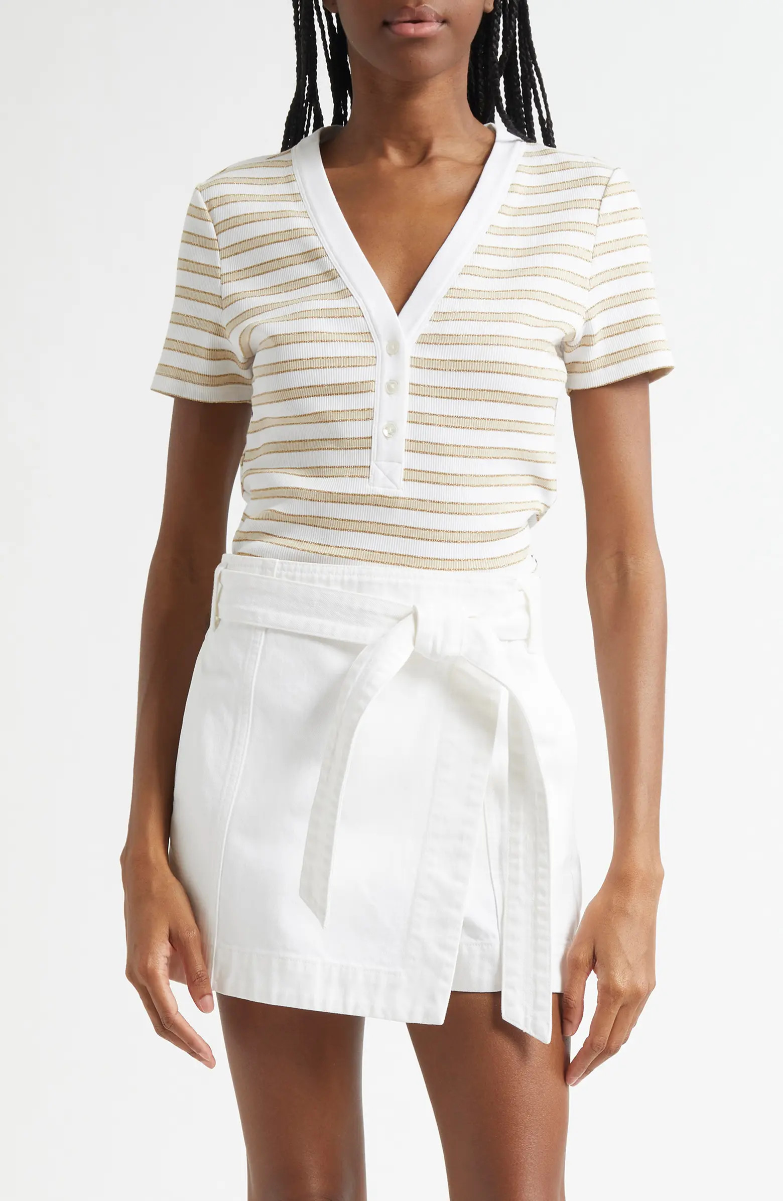 Dekalb Stripe Stretch Cotton Henley Top | Nordstrom