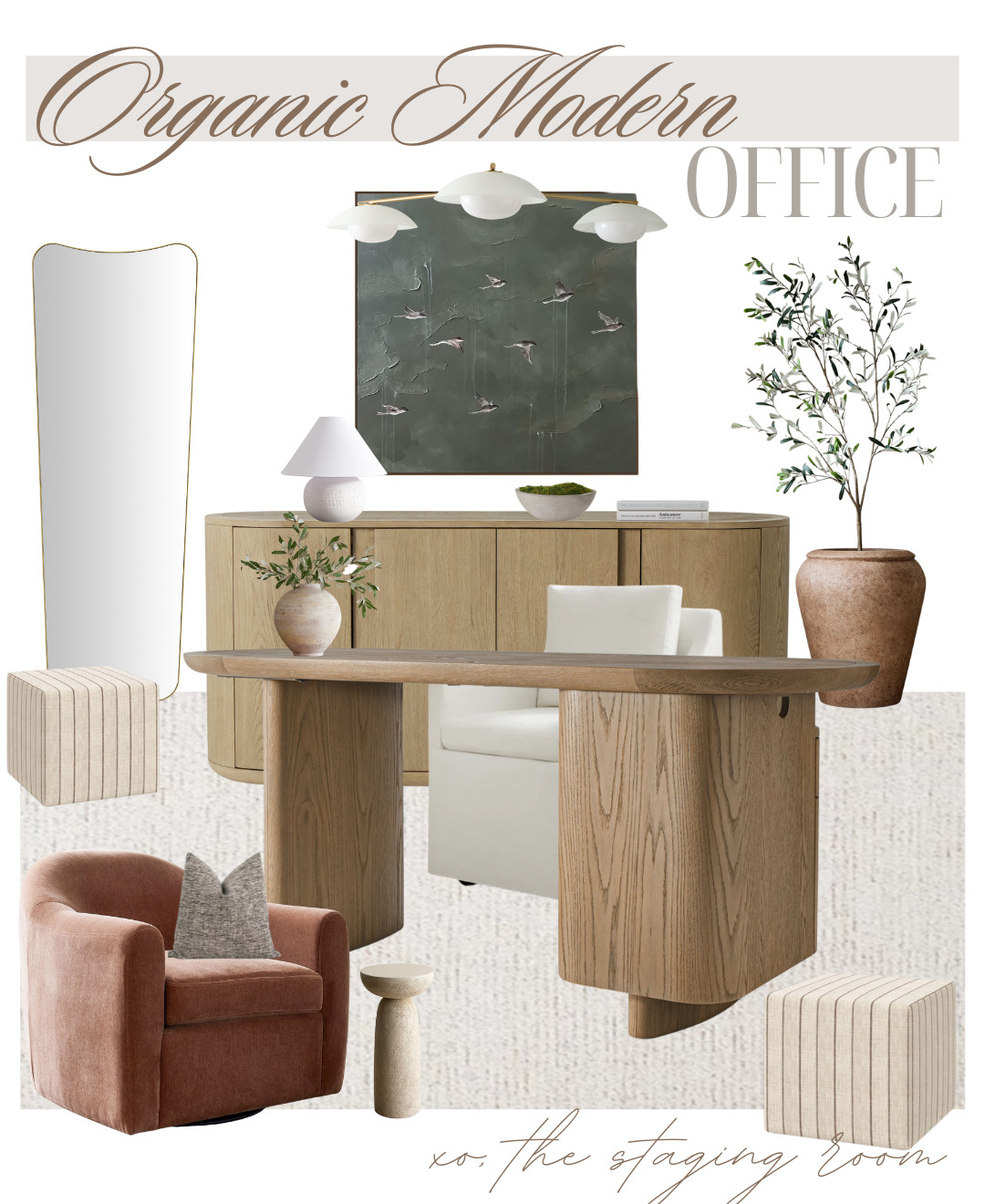 Organic modern office. Office desk. Home office. Wood desk. Storage desk. Office storage. Swivel chair. Office rug. Lounge Chair. Poufs. Ottoman. Striped ottomon. Neutral office. Neutral home. Home decor. Home accent. Wall decor. Full length mirror. Faux tree. Side Table. Wall art. 
 

 

#LTKsale #LTKhome #LTKstyletip