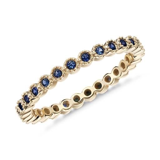 Sapphire Eternity Ring in 14k Yellow Gold (1.3mm) | Blue Nile | Blue Nile