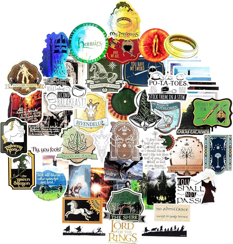 Conquest Journals Lord of The Rings Vinyl Stickers, 60 Unique Stickers Including 5 Holograms, Wat... | Amazon (US)