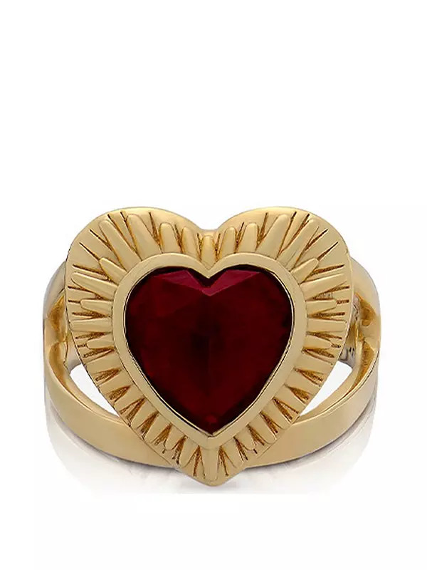 Rachel Jackson Electric Love Statement Garnet Heart Ring | Very (UK)