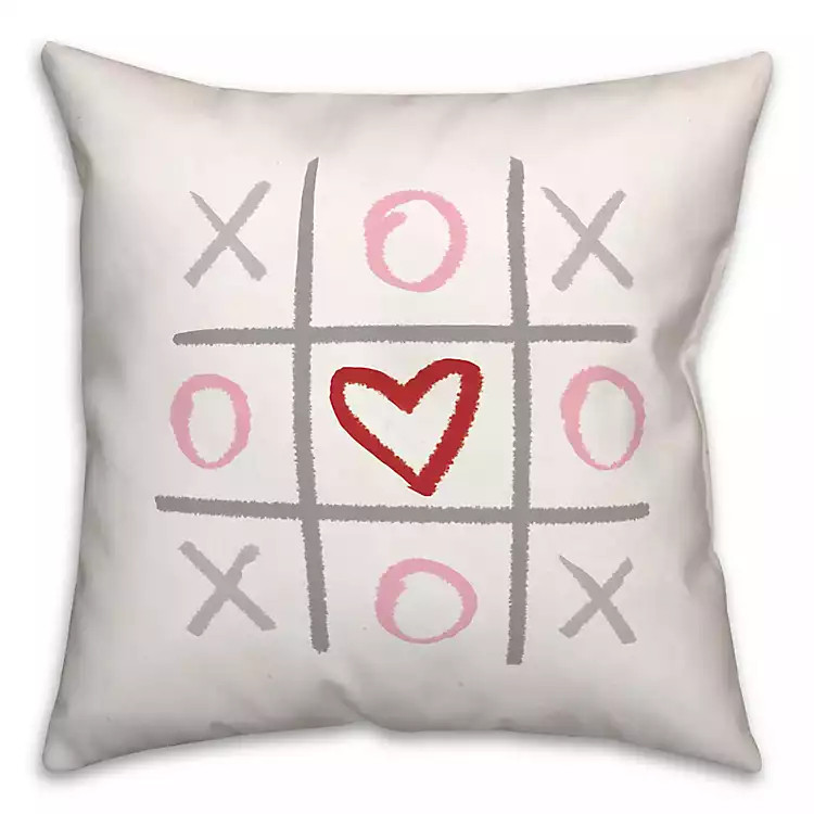 Tic Tac Toe Heart Pillow | Kirkland's Home