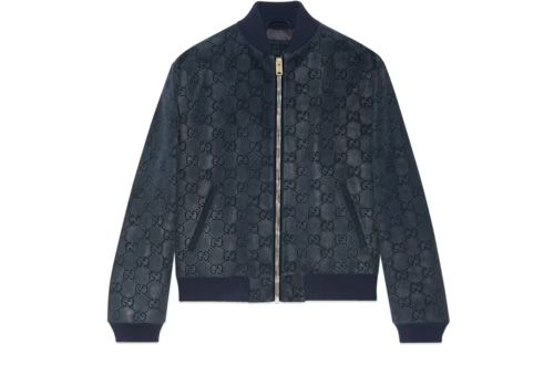 GG printed suede bomber jacket | Gucci (US)