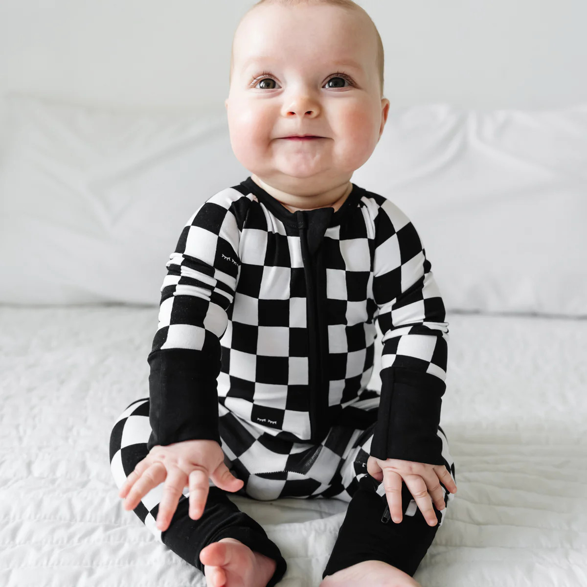 Cool Checks Bamboo Viscose Zippy | Little Sleepies