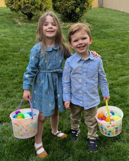 My bunnies in the cutest bunny outfits! I get their Easter stuff from the same store each year because they do it so well! 

#LTKkids