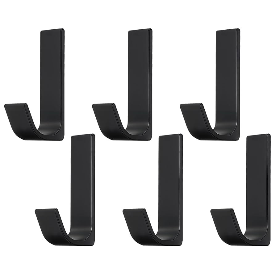 Adhesive Hooks Heavy Duty, 6 Pack Wall Hook for Hanging Coat Robe Towel Hooks Rack for Wall Stick... | Amazon (US)