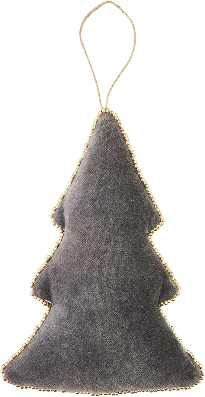 Mud Pie Velvet Beaded Christmas Ornament, Tree | Amazon (US)