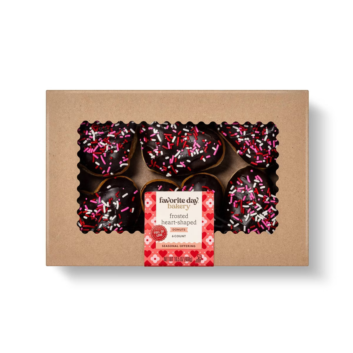 Heart Shaped Frosted Raised Donuts - 16.5oz/6ct - Favorite Day™ | Target