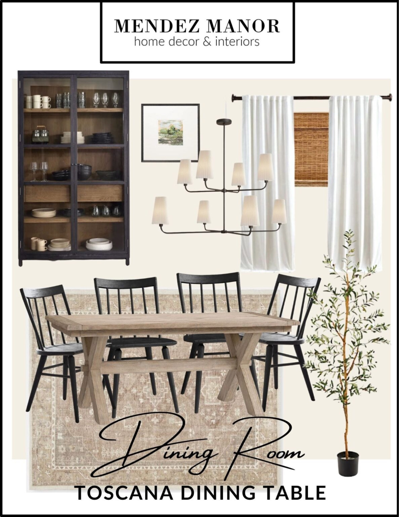I love the Toscana dining table at Pottery Barn! It comes in 3 different size options, 5 finish options, and I love that it has extensions for times when you have more people over. 

I put together this design board showing the Toscana dining table with the Thorn area rug from Rejuvenation.

#homedecor #arearug #diningtable #curtains #romanshade

#LTKhome