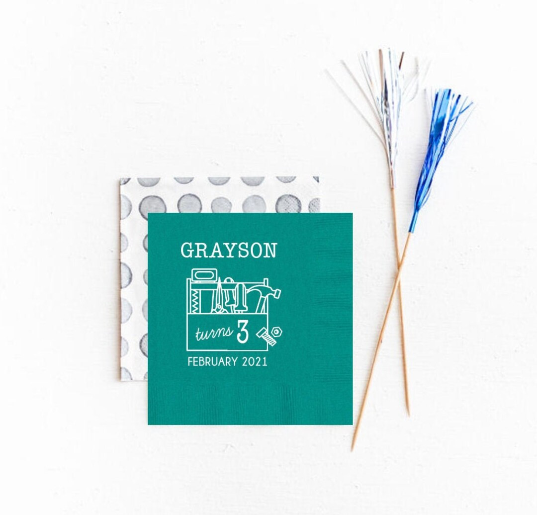 Construction birthday napkins, Construction birthday decor, Construction birthday party favor, Pe... | Etsy (US)